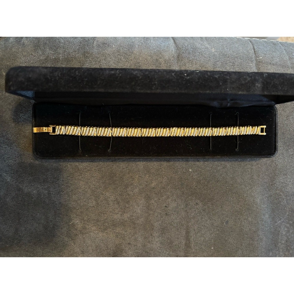 Vintage Gold and Silver Tone Zigzag Bracelet